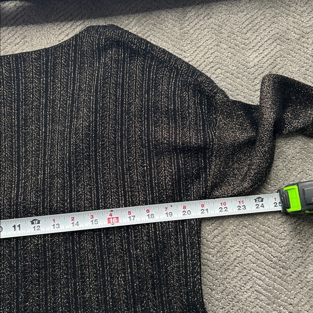 Derek Lam 10 Crosby Cross-Front Metallic Wool-Blend Sweater Black/Gold Size M - Picture 9 of 12